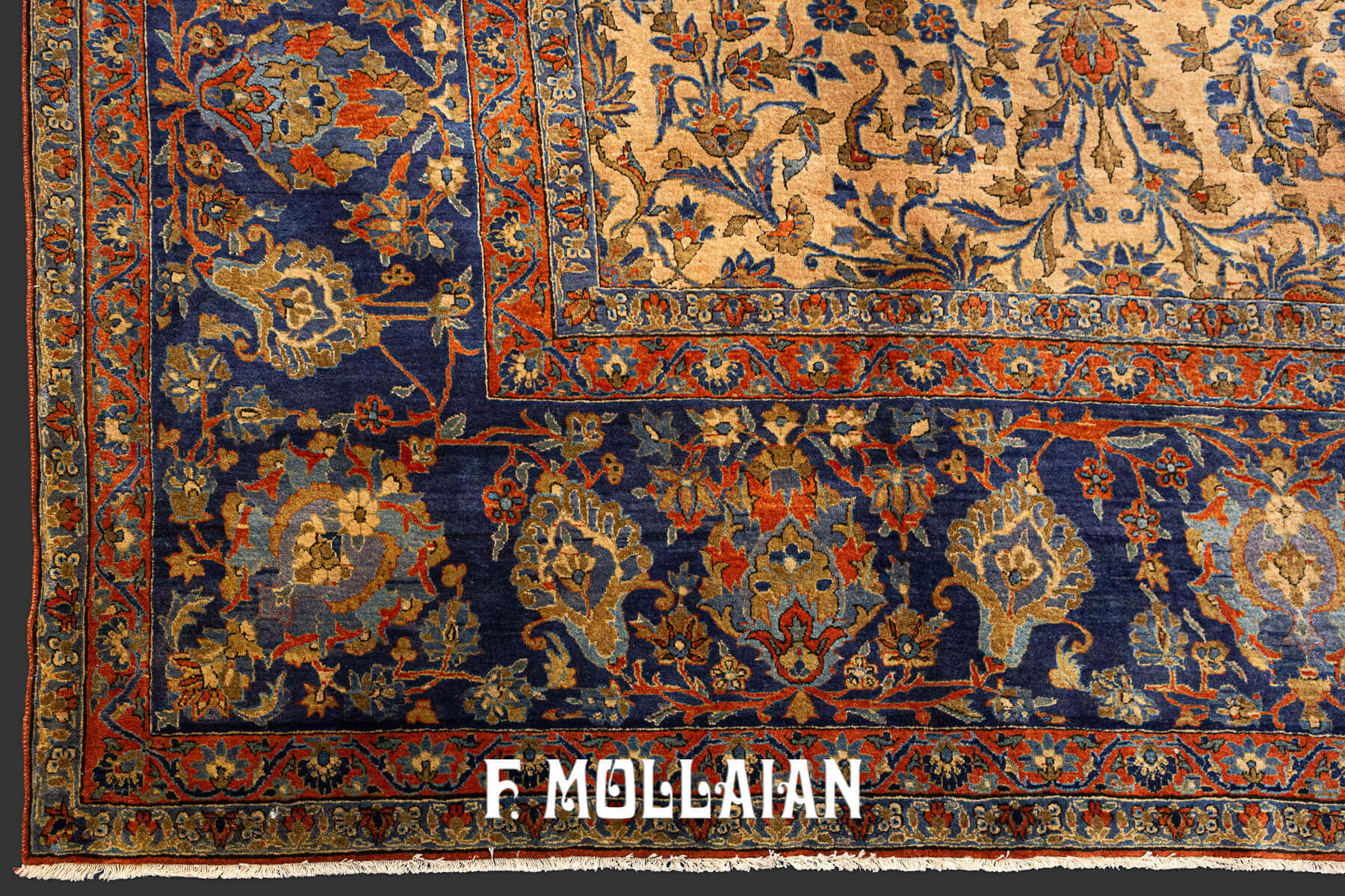 All-over Antique Persian Kashan Kurk Over-size Carpet n°:70729208